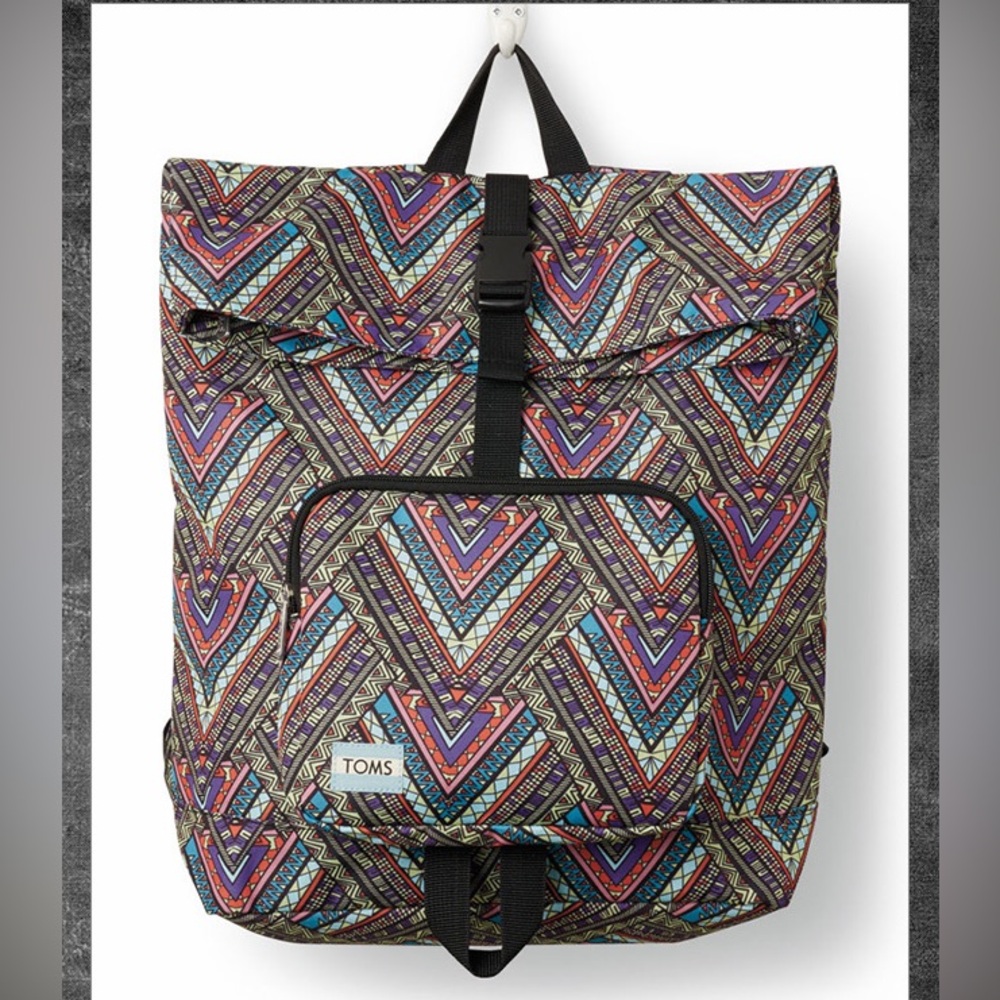 TOMS Multi Tribal Printed Stand Up Backpack-Like New